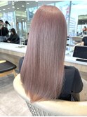 スモーキーピンクロング_ダブルカラー_ミルクティーベージュ