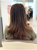 宇都宮ブリーチなしダブルカラーイヤリングカラーレイヤーカット
