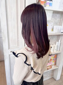 キャアリー(Caary) 福山市Caaryブリーチインナーカラーペールピンクイルミナカラー