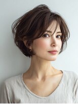 Heart's美人設計と白髪ぼかし専門店 青山表参道店 脱白髪染め/ショートヘア【ハーツ】&nbsp;白髪ぼかし脱白髪染め似合わせショートボブ40代50代60代