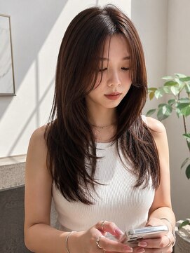 テーラヘアー 南柏店(TELAHAIR) 抜け感ブラウン×小顔見えレイヤー
