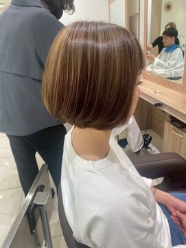 アッシュ 浦安店(Ash) 【白髪ぼかし】細めハイライトで魅せるツヤ感大人ボブ/浦安