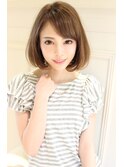 大人可愛くニュアンス毛先ワンカールボブ