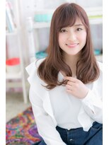 ミック 日暮里店(miq)&nbsp;ふんわり感♪ベージュ系カラーの斜めバングスイートロングb