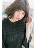 Aラインで大人ガーリー♪フェザーバング切りっぱなしロブ