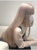 8265渋谷ブロンドホワイトアッシュ髪質改善ストレート韓国ヘア