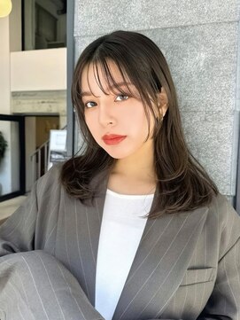 ルービック バランス 天王寺(Rubik's×Balance) レイヤーカットグレージュウェットヘアデザインカラー前髪