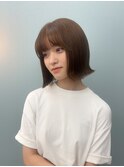【オリーブベージュ】ミルクティーベージュ/カラー/外はねボブ