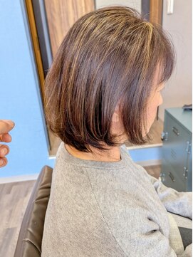 ルオム(LUOMU) 白髪率15%の方の《脱白髪染めハイライト》［つくば市みどりの］