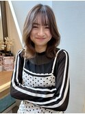 ブリーチなしチェリーブラウン髪質改善縮毛矯正酸性ストレート