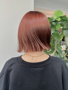 フォト 新宿三丁目(foto) くびれヘア/アプリコットオレンジ/ボブ/髪質改善/縮毛矯正/新宿