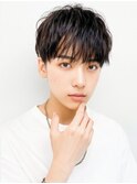 爽やかメンズ☆無造作ツーブロックマッシュナチュラル黒髪