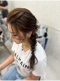 前髪アレンジサイド編みおろし