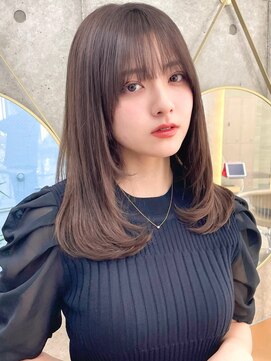 ロンドホットリップ 立川(Lond hot lip) ☆ハッシュカット/ミディアムレイヤーカット/ココアグレージュ