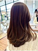 透明感ブラウン/艶髪/シアーカラー/レイヤーカット