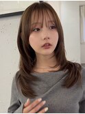 レイヤーカットハッシュカットフェイスレイヤーシースルーバング