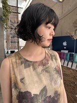 ニーム 栄(nimes)&nbsp;黒髪ミニボブパーマ