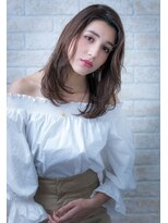 ヘアーアートシフォン 池袋西口店(Hair art chiffon)&nbsp;厚めバングクラシカルワンレンフェザーロングセンターパート
