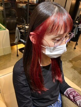 ヘアサロン レーヌ(Hair salon Reine) インナーカラー×レッド