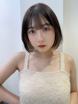 ロンドアベニール 北千住(Lond avenir) 【韓国ヘア】顎下ボブ　前髪パーマ　グレーベージュ