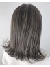 似合わせデザインカット+白髪ぼかしハイライト　￥15000