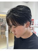 ニュアンスセンターパートツーブロ黒髪仙台