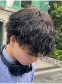 波巻きスパイラルパーマメンズマッシュパーマツイストパーマ