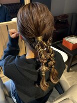 シークエストアンドシプラス(C/QUEST&C-plus)&nbsp;ヘアセット　編み下ろし　金箔　水引　辻堂