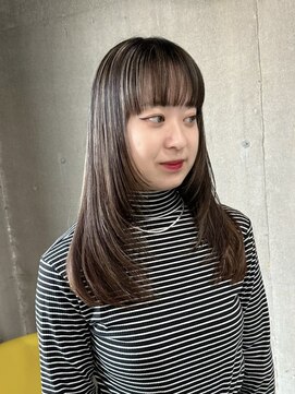 ラック(LUCK) ロングレイヤー/船橋/くすみベージュ/細めハイライト