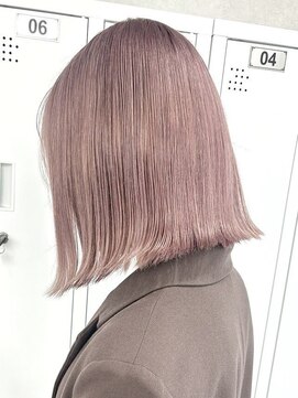 ムク 横浜店(muku) ダブルカラーミルクティーベージュカラーケアブリーチ韓国ボブ