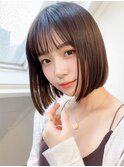 大人可愛い大人美人くすみカラーアッシュグレーベージュボブ