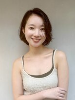 ヒトワ(hitowa)&nbsp;ゆるふわボブ/くせ毛風/かきあげバング/サイドパート/日吉