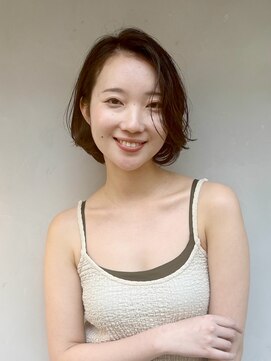 ヒトワ(hitowa) ゆるふわボブ/くせ毛風/かきあげバング/サイドパート/日吉