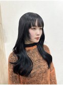 【extension】ブラック×顔回りハッシュカット