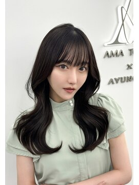 アマトウキョウ アユンチェ(AMA TOKYO×AYUNCHE) 韓国ヘア　透明感カラー　2wayバング  レイヤーカット   顔周り