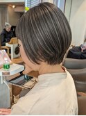 40代50代60代の大人ボブ/白髪ぼかしハイライト/堀江/北堀江