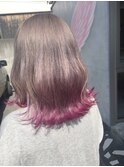 原宿系☆ピンク裾カラー