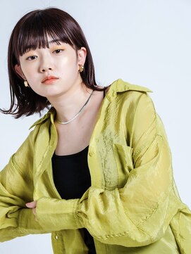 デイジー インデックスヘア 大島店(DAISY index hair) ☆グレージュカラー斜めバングデザインカラーシルキーベージュ