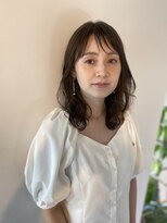 キコエル 三軒茶屋(kikoeru)&nbsp;斜めバング大人可愛いふんわりミディパーマ