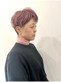 ピンクカラーショートスタイル