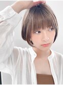 ★前下がりショートボブハンサムショートカットカラーパーマケア