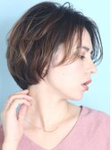 ショート・ボブ/丸顔/前髪あり/絶壁解消/30代/40代/50代/くびれ