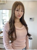 ブリーチなし柔らかベージュ × ゆる巻ロング(担当AIRI)