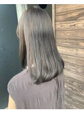 *透明感カラー×アッシュグレー×顔周りレイヤーカット*