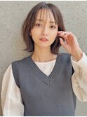 小顔似合わせカットメルティカラーナチュラル大人ボブ