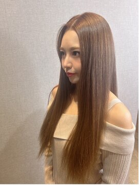 髪質改善と縮毛矯正で叶える艶ブラウンロング