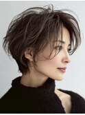 白髪ぼかし脱白髪染め似合わせショートボブ40代50代60代♪
