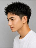 ツイストパーマ×ツーブロック刈り上げアクティブショート