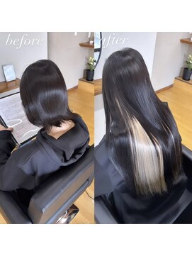 ベイビーズブレス(Baby's breath) 【インナーカラー×ミルクティー】#シールエクステ #岡山 #倉敷