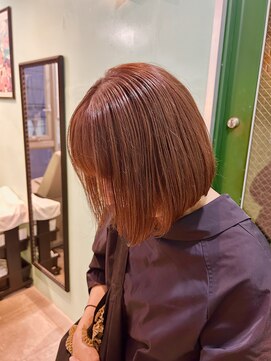 ヴィレッタ(VIRETTA) ハイトーンをオレンジブラウンに　before→after